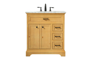 32 inch Single bathroom vanity in natural wood