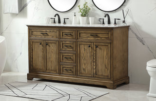 60 inch double bathroom vanity in driftwood