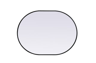 Metal Frame Oval Mirror 30x40 Inch in Black