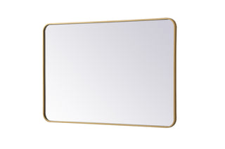 Soft corner metal rectangular mirror 28x42 inch in Brass