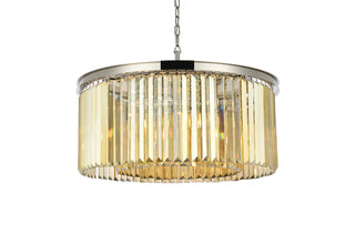 Sydney 8 light polished nickel Chandelier Golden Teak (Smoky) Royal Cut Crystal