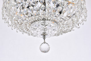 Century 4 light Chrome Flush Mount Clear Royal Cut Crystal