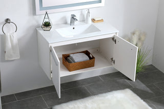 36 inch  Single Bathroom Floating Vanity in White