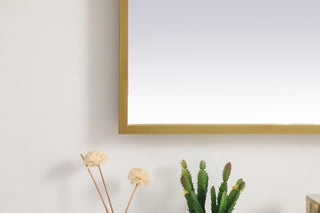 Pier 27x30 inch LED mirror with adjustable color temperature 3000K/4200K/6400K in brass