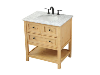 30 inch Single bathroom vanity in natural wood