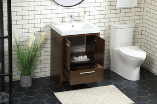 24 inch Single bathroom vanity in Walnut