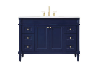 48 inch Single bathroom vanity in blue