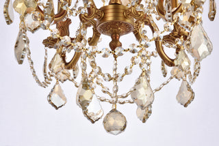 Rosalia 4 light French Gold Pendant Golden Teak (Smoky) Royal Cut Crystal