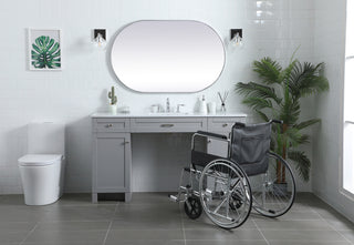 60 Inch ADA Compliant Bathroom Vanity In Grey