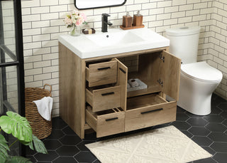 36 inch Single bathroom vanity in natural oak