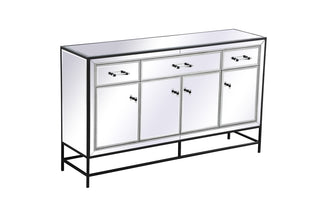 James 60 in. mirrored credenza in black