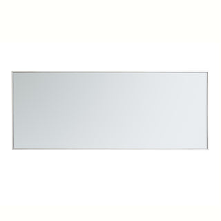 Metal frame rectangle mirror 24 inch in silver