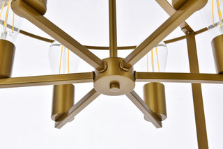 Agnys 6 lights pendant in brass