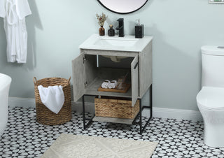 24 inch Single bathroom vanity in concrete grey