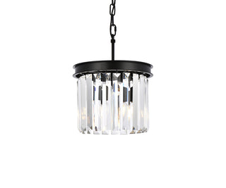 Sydney 3 light Matte Black Pendant Clear Royal Cut Crystal