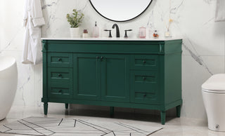 60 inch double bathroom vanity in green