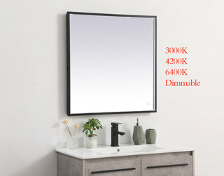 Pier 30x30 inch LED mirror with adjustable color temperature 3000K/4200K/6400K in black