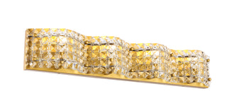 Ollie 4 light Brass and Clear Crystals wall sconce