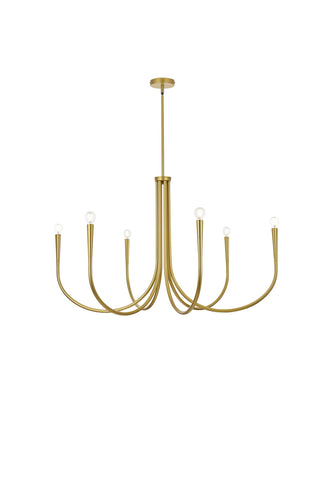 Layne 42 inch chandelier in Brass