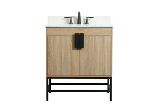 30 inch Single bathroom vanity in mango wood with backsplash