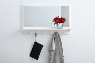 Entryway mirror with shelf  34 inch x 21 inch in white