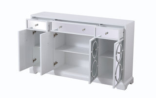 60 in. mirrored credenza in white
