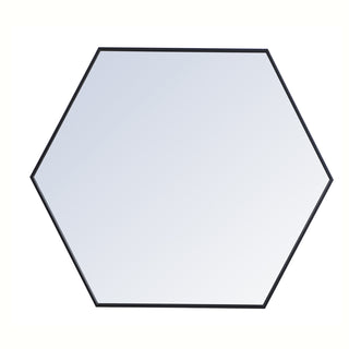 Metal frame hexagon mirror 41 inch in Black