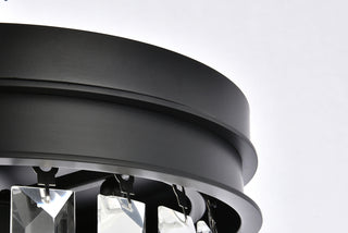 Sydney 3 light Matte Black Flush Mount Clear Royal Cut Crystal