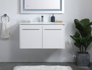 36 inch  Single Bathroom Floating Vanity in White