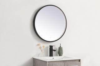 Pier 24 inch LED mirror with adjustable color temperature 3000K/4200K/6400K in black