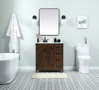 32 inch Single bathroom vanity in expresso with backsplash