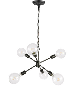 Nolan  6 light Black pendant