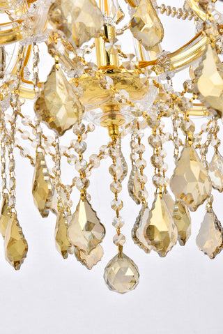 Maria Theresa 13 light Gold Chandelier Golden Teak (Smoky) Royal Cut Crystal