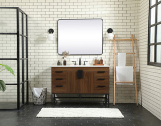 48 inch Single bathroom vanity in walnut