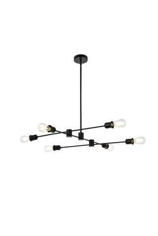 Xavier 6 lights pendant in black