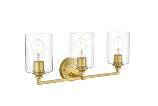 Mayson 3 light Brass and Clear Bath Sconce