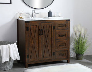 36 inch  Single Bathroom Vanity in Espresso with Backsplash