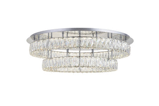 Monroe LED light Chrome Flush Mount Clear Royal Cut Crystal