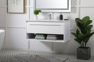 40 inch  Single Bathroom Floating Vanity in White