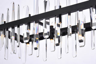 Serena 36 inch crystal rectangle chandelier in black