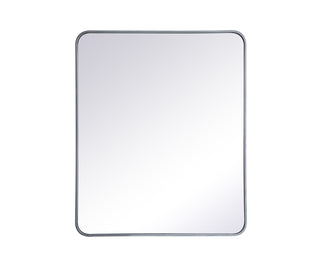 Soft corner metal rectangular mirror 30x36 inch in Silver