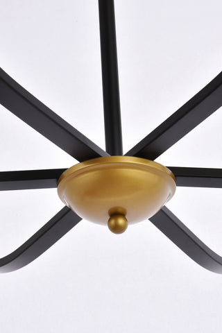 Trey 42 inch pendant in black and brass