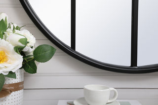 Metal windowpane mirror 28 inch x 28 inch in Black