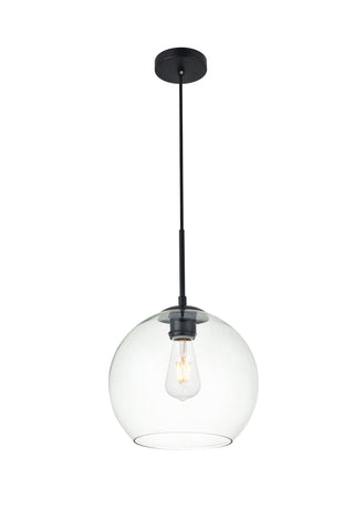 Baxter 1 Light Black Pendant With Clear Glass