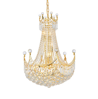 Corona 15 light Gold Chandelier Clear Royal Cut Crystal