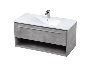 40 inch  Single Bathroom Floating Vanity in Concrete Grey