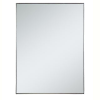 Metal frame rectangle mirror 36 inch in silver