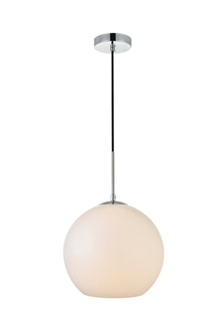 Baxter 1 Light Chrome Pendant With Frosted White Glass