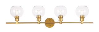 Collier 4 light Brass and Clear glass Wall sconce