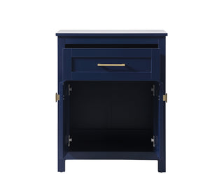 24 Inch Wide Bathroom Storage Freestanding Cabinet In Blue